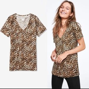 PINK | Victoria’s Secret Cheetah V Neck Tee